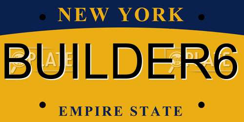 BUILDER6 New York License Plate