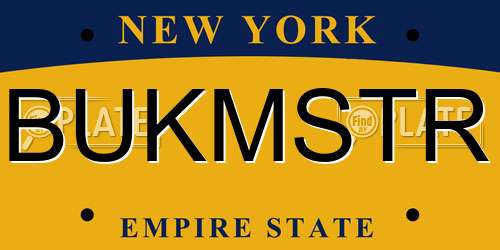 BUKMSTR New York License Plate