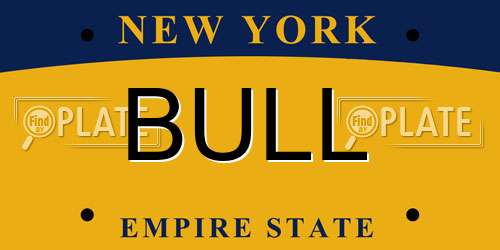 BULL New York License Plate