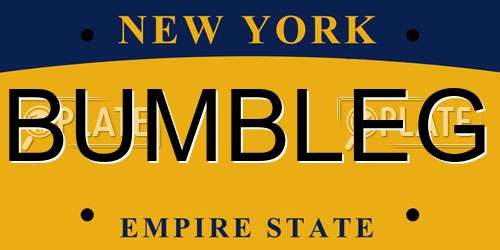 BUMBLEG New York License Plate