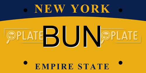 BUN New York License Plate