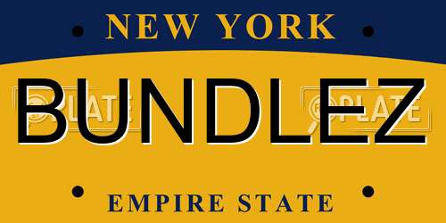 BUNDLEZ New York License Plate