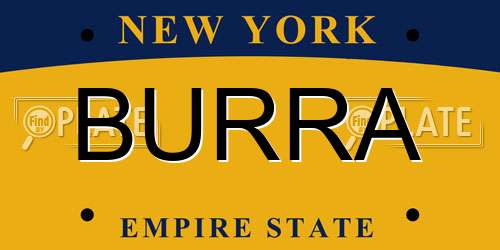BURRA New York License Plate
