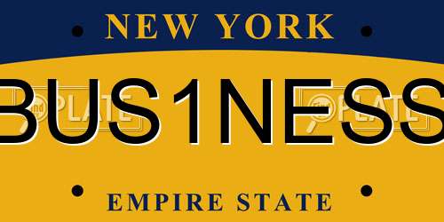 BUS1NESS New York License Plate