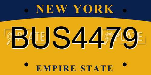 BUS4479 New York License Plate