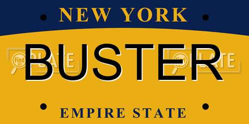 BUSTER New York License Plate