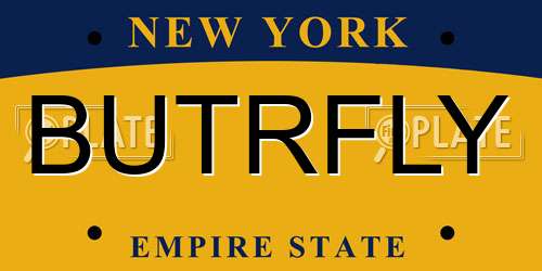 BUTRFLY New York License Plate