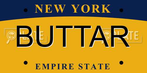 BUTTAR New York License Plate