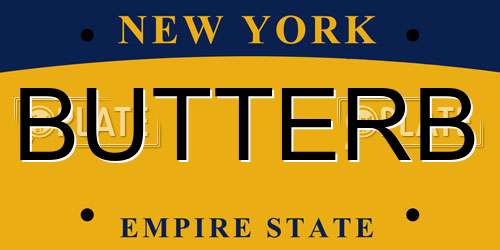 BUTTERB New York License Plate
