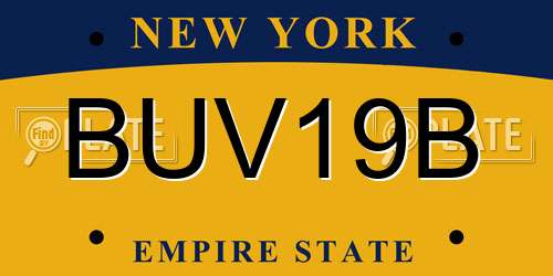 BUV19B New York License Plate