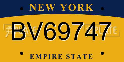 BV69747 New York License Plate