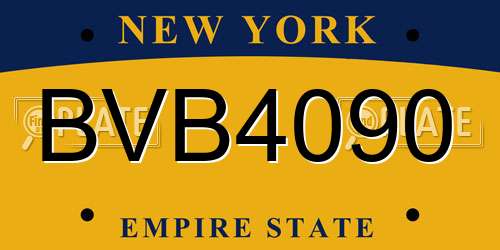 BVB4090 New York License Plate