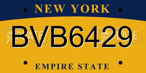 BVB6429 New York License Plate