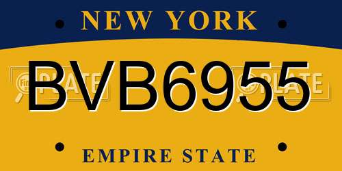 BVB6955 New York License Plate