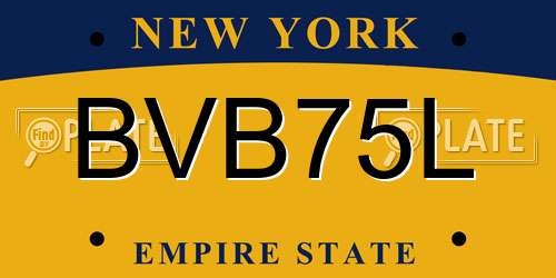 BVB75L New York License Plate