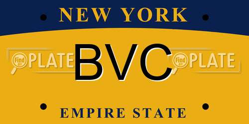 BVC New York License Plate