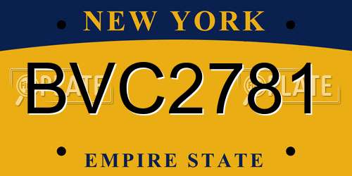 BVC2781 New York License Plate