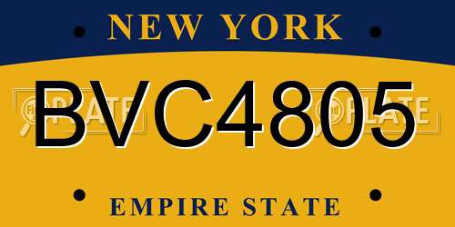BVC4805 New York License Plate