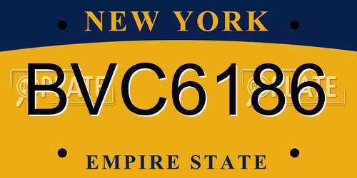 BVC6186 New York License Plate