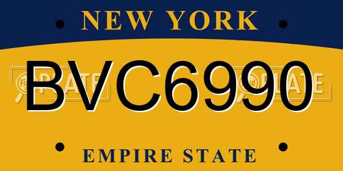 BVC6990 New York License Plate