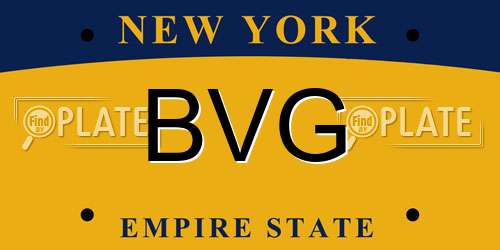 BVG New York License Plate