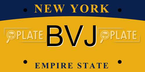 BVJ New York License Plate