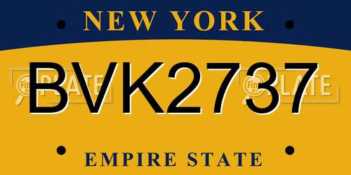 BVK2737 New York License Plate