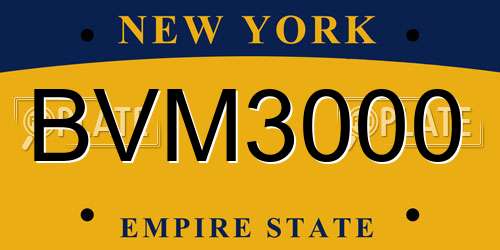 BVM3000 New York License Plate