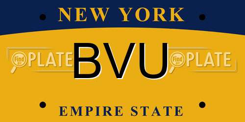 BVU New York License Plate