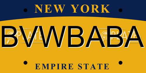 BVWBABA New York License Plate