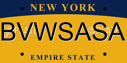 BVWSASA New York License Plate