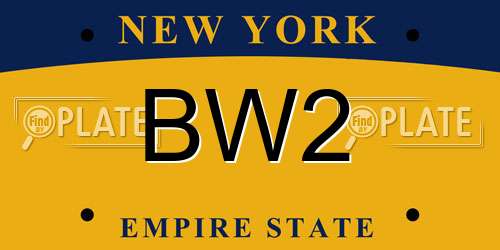BW2 New York License Plate