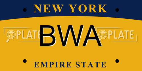 BWA New York License Plate