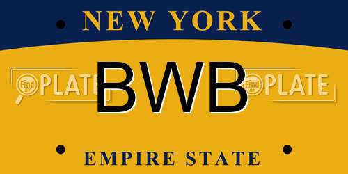 BWB New York License Plate