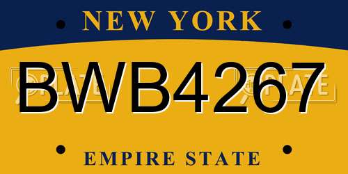 BWB4267 New York License Plate