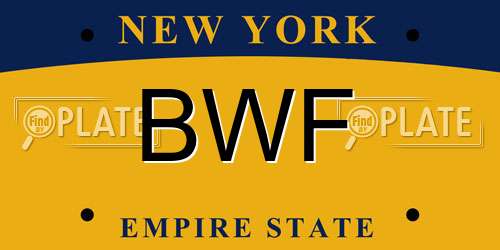 BWF New York License Plate