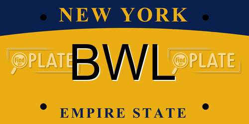 BWL New York License Plate