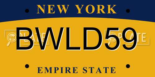 BWLD59 New York License Plate