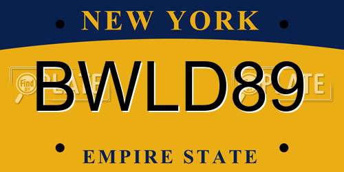 BWLD89 New York License Plate