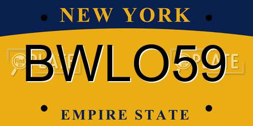 BWLO59 New York License Plate