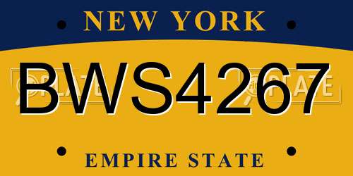 BWS4267 New York License Plate