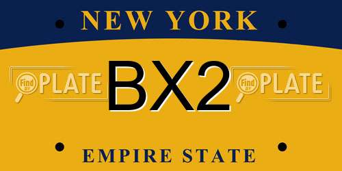 BX2 New York License Plate