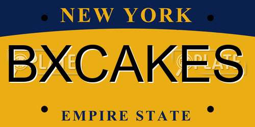 BXCAKES New York License Plate