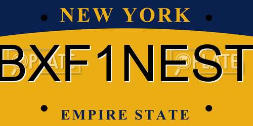 BXF1NEST New York License Plate