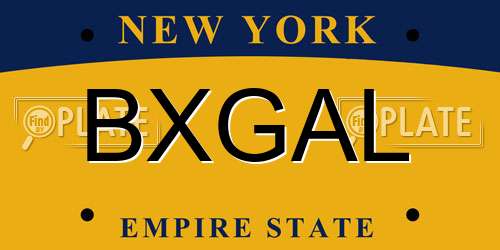 BXGAL New York License Plate
