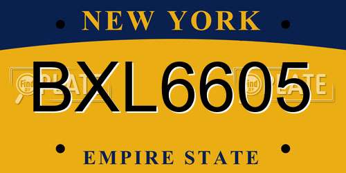 BXL6605 New York License Plate