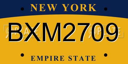 BXM2709 New York License Plate