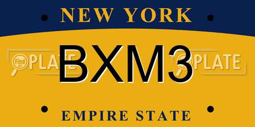 BXM3 New York License Plate