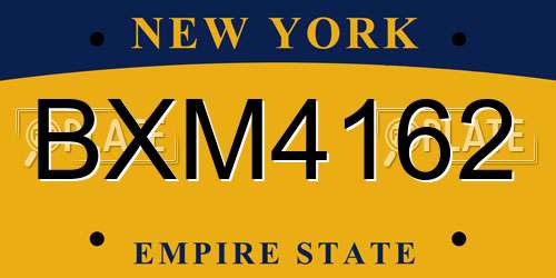 BXM4162 New York License Plate