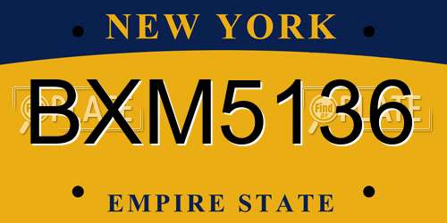 BXM5136 New York License Plate
